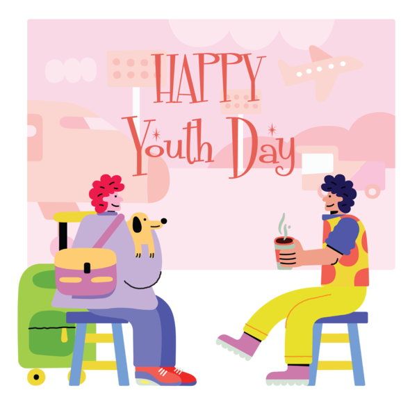 Transparent International Youth Day Cartoon Character Violet for Youth Day for International Youth Day