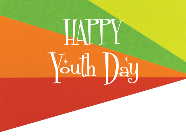 Transparent International Youth Day Logo Font Yellow for Youth Day for International Youth Day