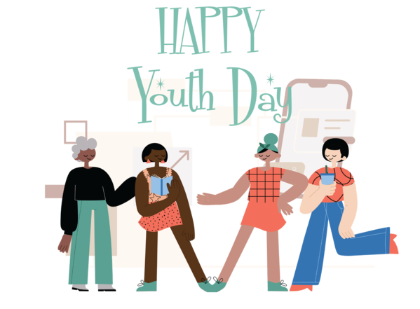Transparent International Youth Day Cartoon Transparency Design for Youth Day for International Youth Day