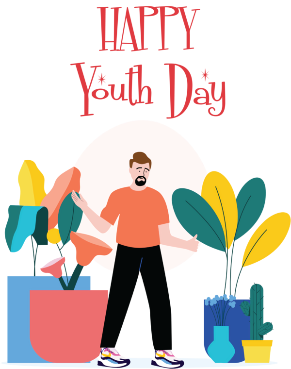 Transparent International Youth Day Cartoon Line Happiness for Youth Day for International Youth Day
