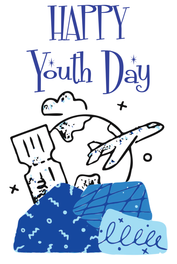Transparent International Youth Day Design Drawing Icon for Youth Day for International Youth Day