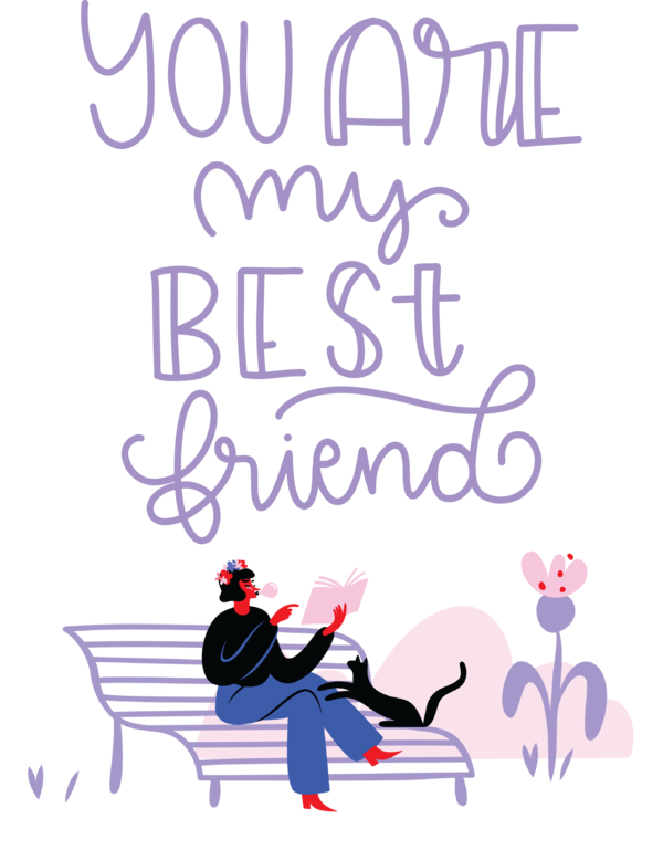 Transparent International Friendship Day Cartoon Character Line for Friendship Day for International Friendship Day