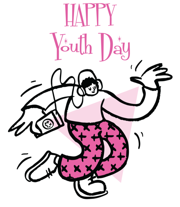 Transparent International Youth Day Doodle Drawing Design for Youth Day for International Youth Day