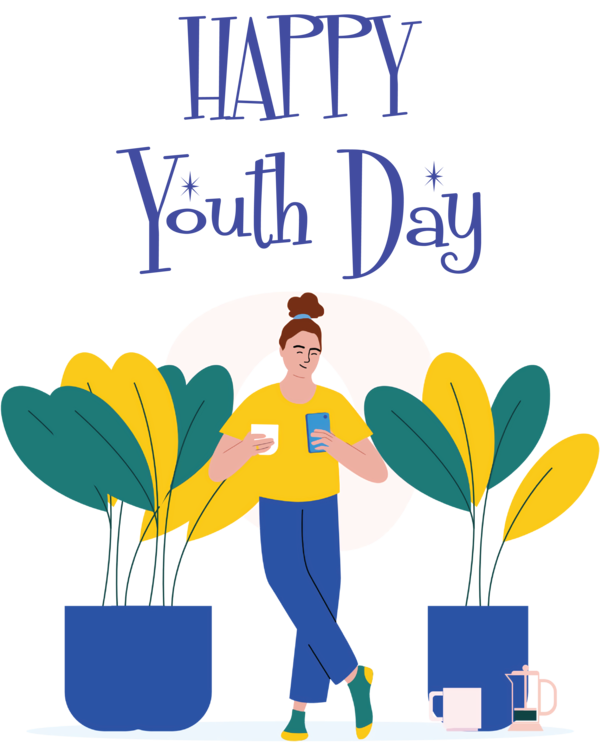 Transparent International Youth Day Logo Cartoon Happiness for Youth Day for International Youth Day