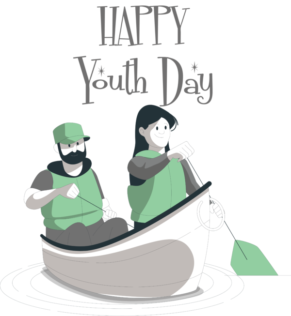 Transparent International Youth Day Logo Cartoon Character for Youth Day for International Youth Day