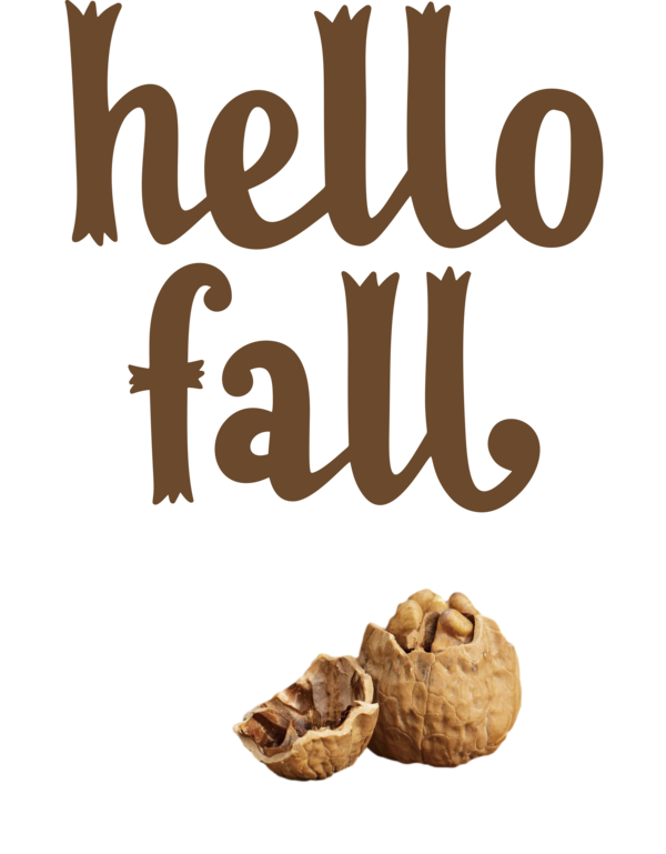Transparent Thanksgiving Logo Font Walnut for Hello Autumn for Thanksgiving