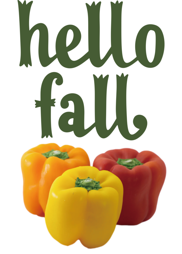 Transparent Thanksgiving Yellow pepper Vegetable Fruit for Hello Autumn for Thanksgiving