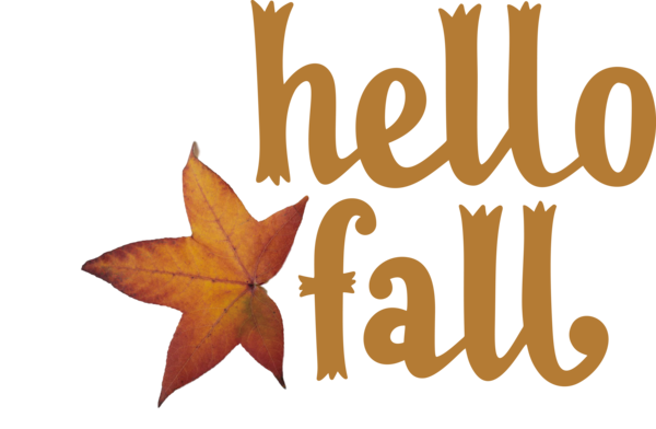 Transparent Thanksgiving Leaf Logo Font for Hello Autumn for Thanksgiving