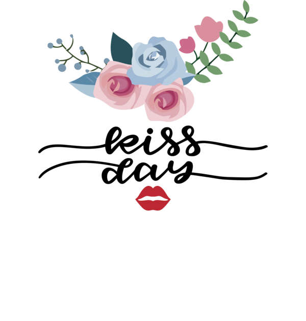 Transparent International Kissing Day Design Cut flowers Floral design for World Kiss Day for International Kissing Day
