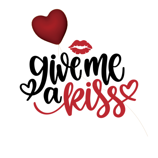 Transparent International Kissing Day Logo Calligraphy M-095 for World Kiss Day for International Kissing Day