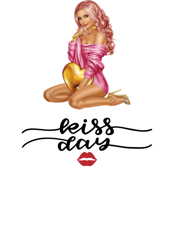 Transparent International Kissing Day Pin-up girl Drawing Digital art for World Kiss Day for International Kissing Day