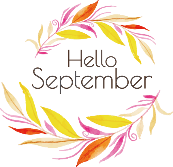 Transparent thanksgiving Floral design Logo for Hello September for Thanksgiving