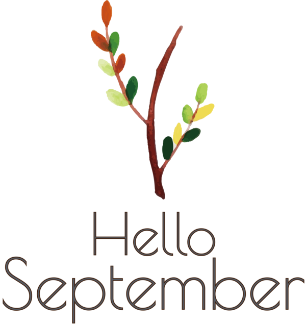 Transparent thanksgiving Plant stem Logo Flower for Hello September for Thanksgiving