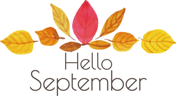 Transparent thanksgiving Leaf Logo Font for Hello September for Thanksgiving