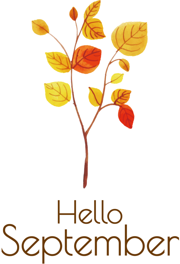 Transparent thanksgiving Design Watercolor painting Vector for Hello September for Thanksgiving