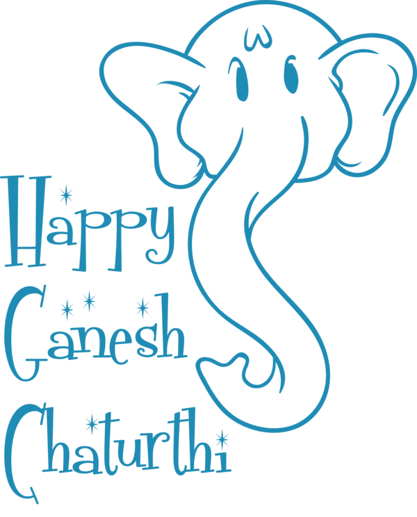 Transparent Ganesh Chaturthi Line art Black and white Happiness for Vinayaka Chaturthi for Ganesh Chaturthi