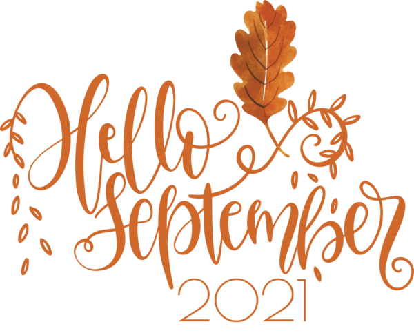 Transparent September Logo Floral design Commodity for Hello September for September