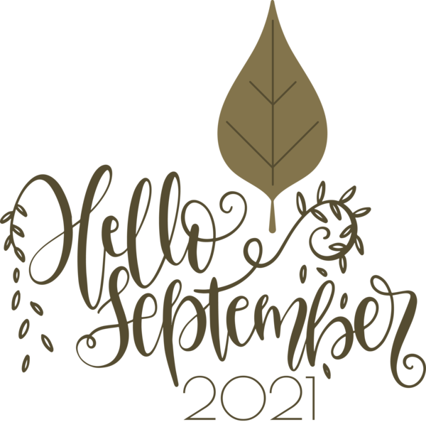 Transparent September Logo Calligraphy Font for Hello September for September