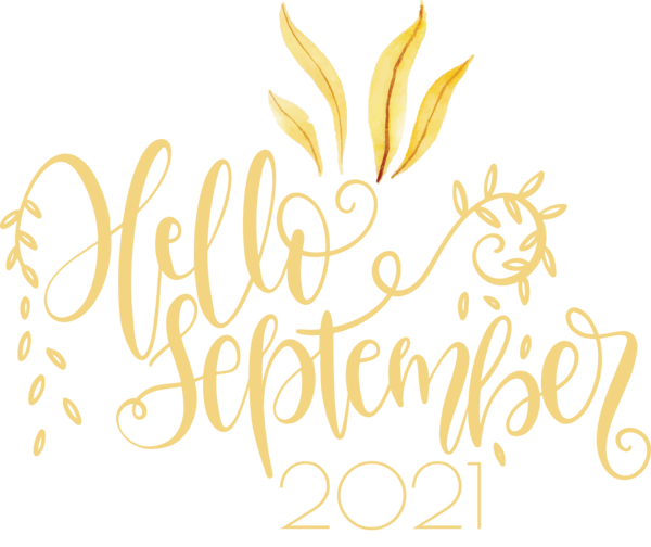 Transparent September Floral design Design Logo for Hello September for September