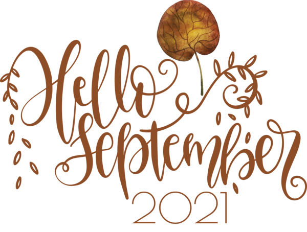 Transparent September Logo Calligraphy Produce for Hello September for September