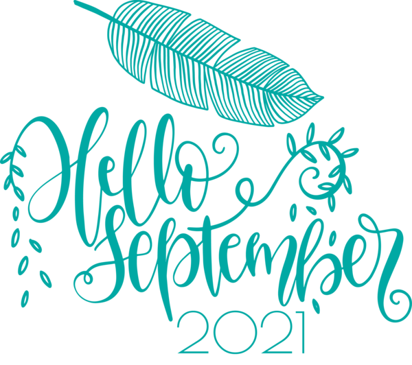 Transparent September Line art Logo Black and white for Hello September for September