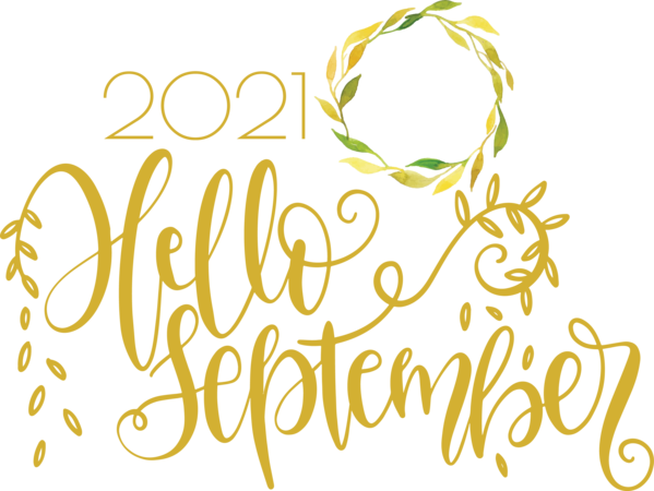 Transparent September Logo Calligraphy Design for Hello September for September