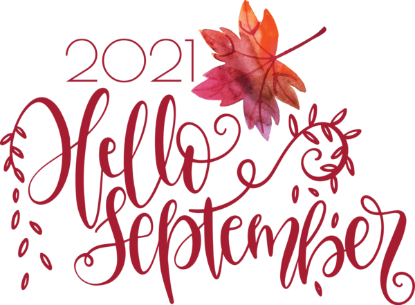 Transparent September Floral design Flower Design for Hello September for September