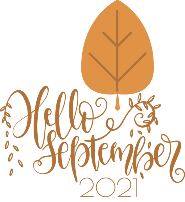 Transparent September Logo Calligraphy Commodity for Hello September for September