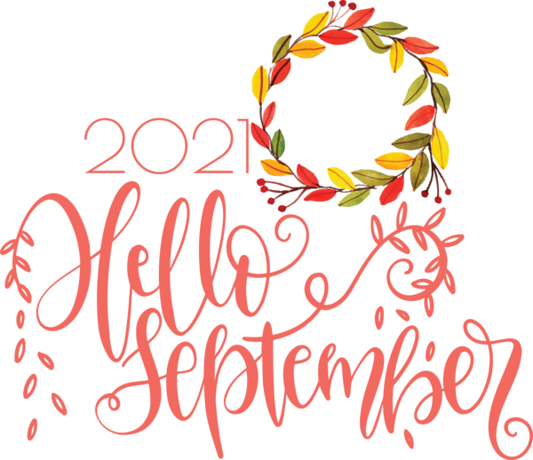 Transparent September Logo Calligraphy Line for Hello September for September
