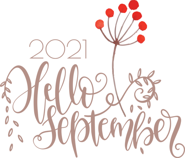 Transparent September Floral design Flower Design for Hello September for September