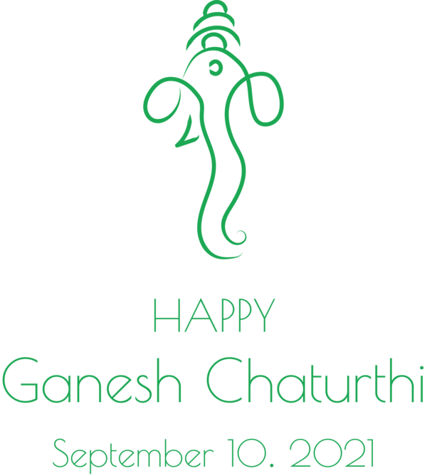 Transparent Ganesh Chaturthi Logo Green Leaf for Vinayaka Chaturthi for Ganesh Chaturthi
