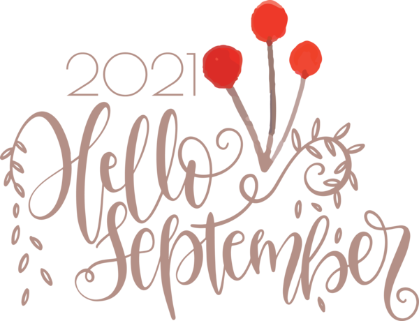 Transparent September Logo Calligraphy Design for Hello September for September
