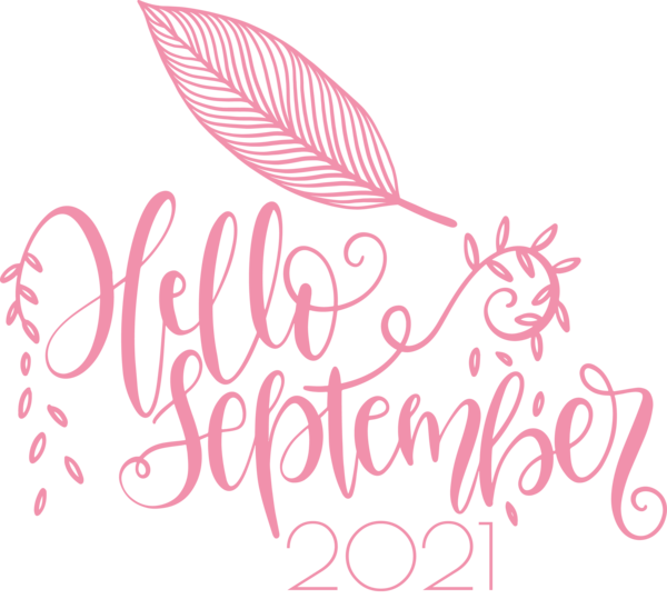 Transparent September Design Logo Line for Hello September for September