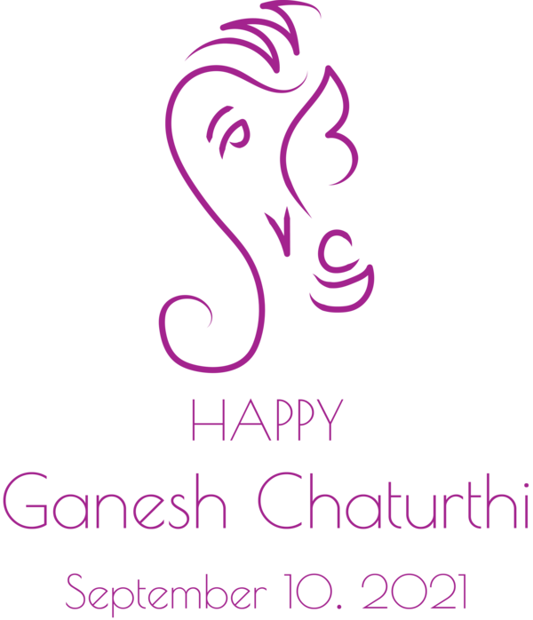 Transparent Ganesh Chaturthi Logo Line Design for Vinayaka Chaturthi for Ganesh Chaturthi