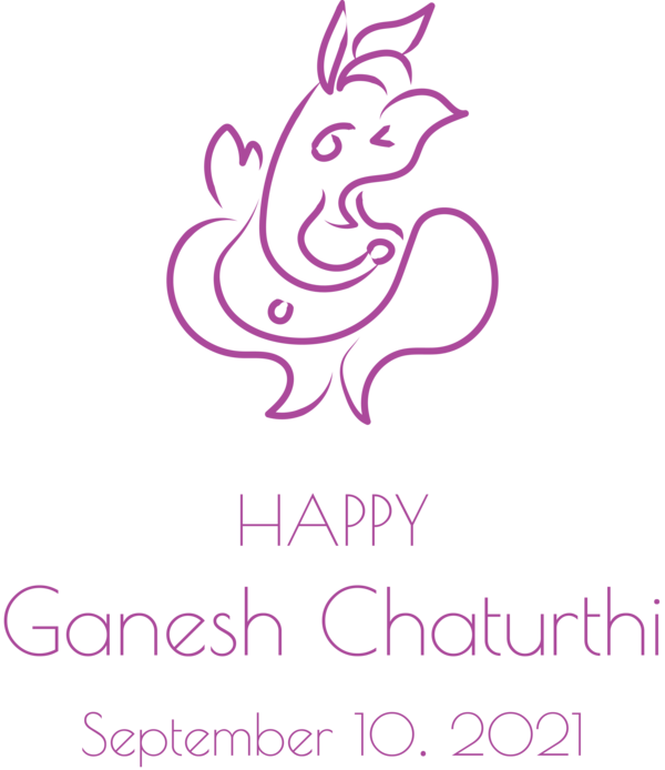 Transparent Ganesh Chaturthi Cartoon Logo Line for Vinayaka Chaturthi for Ganesh Chaturthi