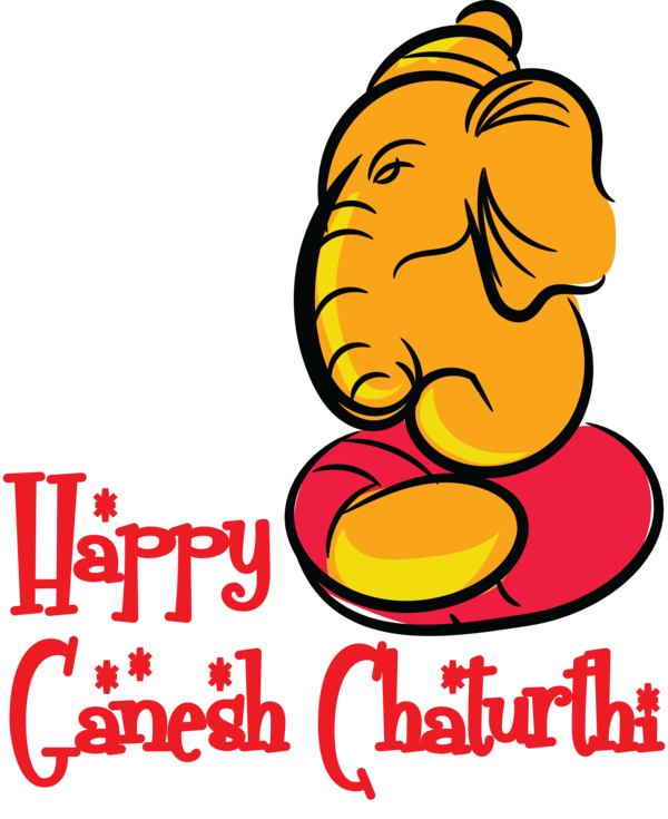 Transparent Ganesh Chaturthi Cartoon Line Happiness for Vinayaka Chaturthi for Ganesh Chaturthi