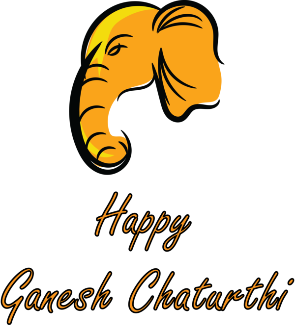 Transparent Ganesh Chaturthi Cartoon Yellow Line for Vinayaka Chaturthi for Ganesh Chaturthi