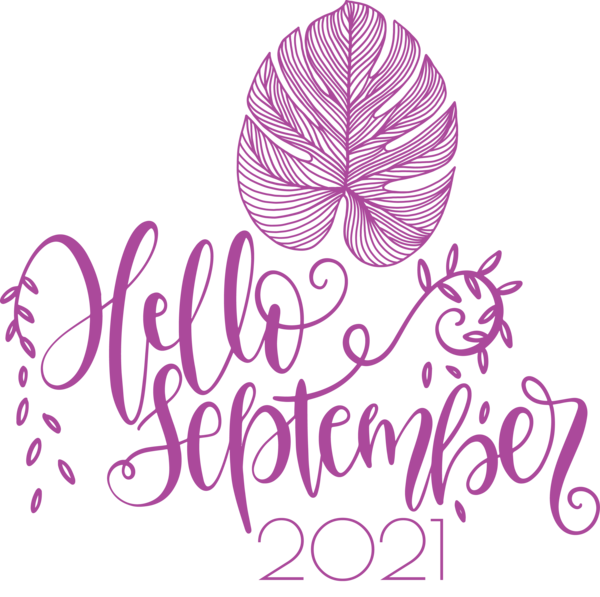 Transparent September Logo Design Violet for Hello September for September