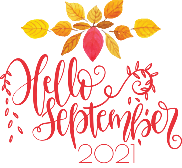 Transparent September Floral design Design Cut flowers for Hello September for September