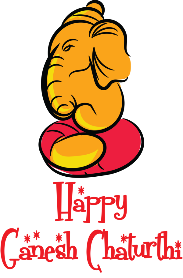 Transparent Ganesh Chaturthi Cartoon Happiness Spring break for Vinayaka Chaturthi for Ganesh Chaturthi
