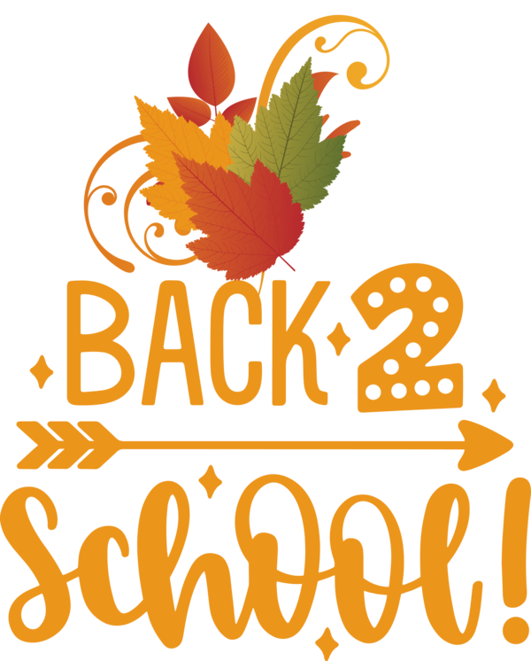 Transparent Back to School Logo Leaf Text for Welcome Back to School for Back To School