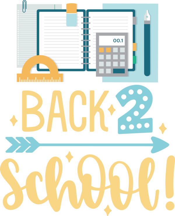 Transparent Back to School Organization Yellow Font for Welcome Back to School for Back To School