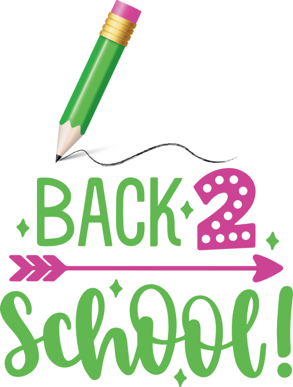 Transparent Back to School Logo Green Line for Welcome Back to School for Back To School