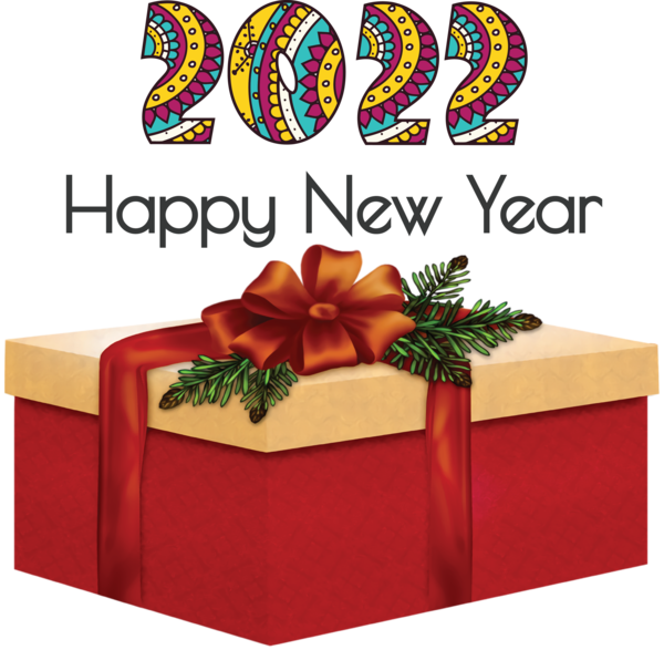 Transparent New Year Rectangle Box Gift for Happy New Year 2022 for New Year