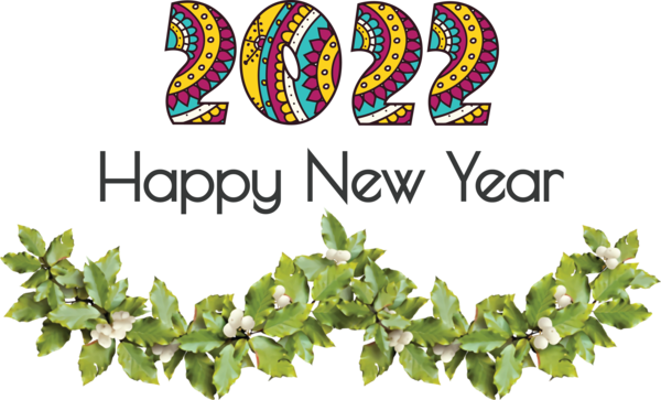 Transparent New Year Christmas Day Cartoon Design for Happy New Year 2022 for New Year