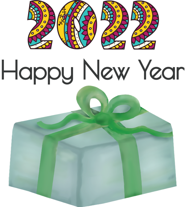 Transparent New Year Green Font Line for Happy New Year 2022 for New Year