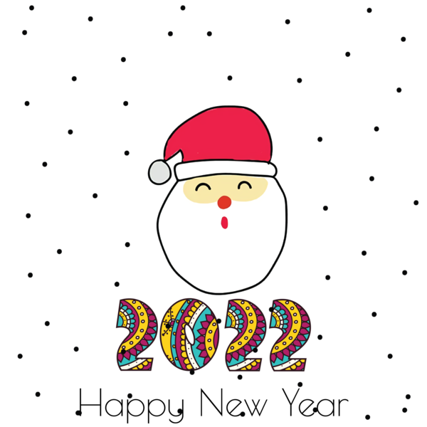 Transparent New Year Christmas Day Design Santa Claus for Happy New Year 2022 for New Year