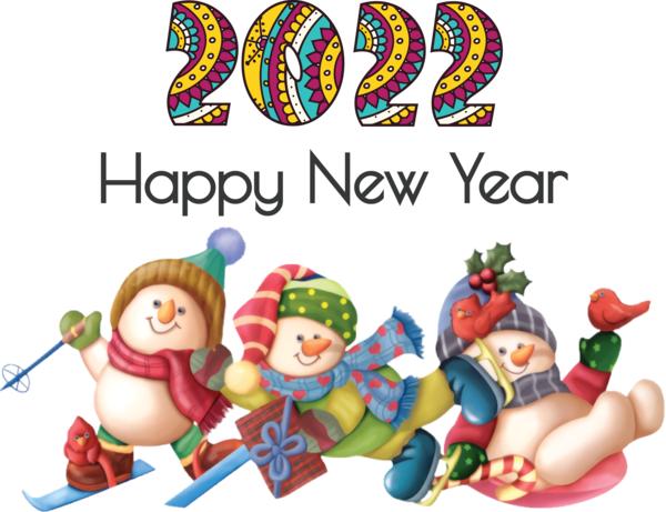 Transparent New Year Christmas Day Snowman Drawing for Happy New Year 2022 for New Year