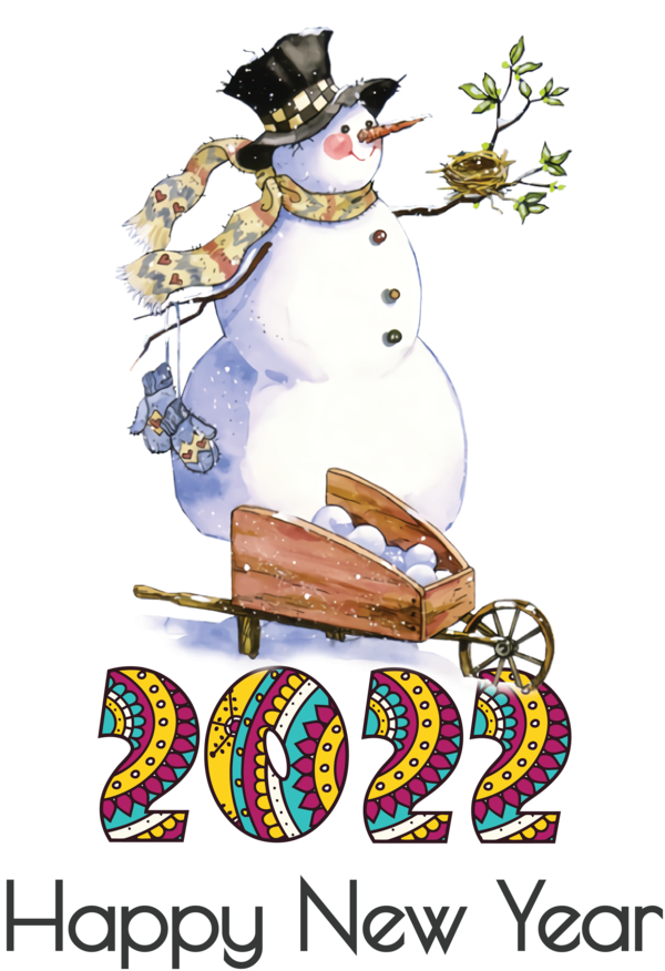 Transparent New Year Drawing Snowman Christmas Day for Happy New Year 2022 for New Year