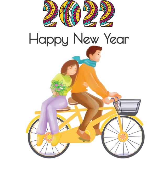 Transparent New Year Bicycle Mountain Bike Bicycle frame for Happy New Year 2022 for New Year